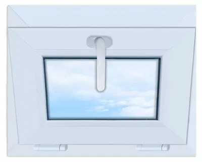 Produktbild von PVC-Kippfenster, weiß, 50 x 40 cm, , 500 x 400 mm, oben angeschlagen, doppelt verglast