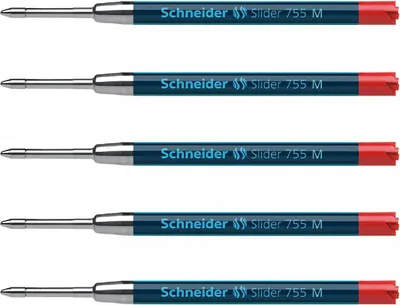 Produktbild von Schneider Slider Kugelschreiber Mine M 5er-Set rot