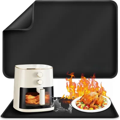 Produktbild von 60 x 40cm Hitzebeständige Unterlage, Feuerfeste Unterlage für Luftfritteuse, Wasserdichte Silikonmatten, Arbeitsplattenschutz, Rutschfest