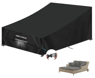 Productafbeelding van Beschermhoes voor tuinbank, geschikt voor 2 personen, waterdicht, UV-bestendig, 420D Oxford, afmetingen 205x130x40/90 cm