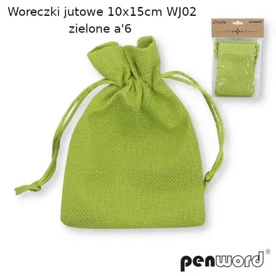 Obrázok produktu pre Zelené jutové vrecia 10x15cm 6ks