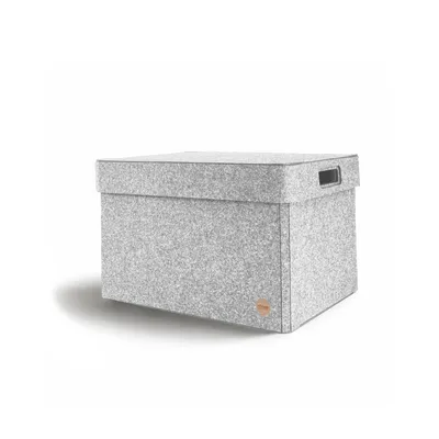 Produktbild von Aufbewahrungsbox CLASSIC Filz 40 x 30 x 25 cm mit Deckel in hellgrau meliert