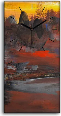 Produktbild von Wandbild Leinwand Bilder mit Uhr Geräuschlos 30x60 Ölgemälde Abstrakte Kunst - schwarze Hände