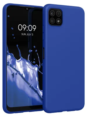 Produktbild von kwmobile Handyhülle für Samsung Galaxy A22 5G Hülle - TPU Case - Kabelloses Laden - Schutzhülle Cover in Baltik Blau