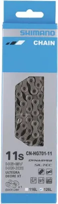Produktbild von SHIMANO CN-HG701-11 Schaltungskette, 126 Glieder, 11-fach, für MTB/Road/E-Bike, mit Quick Link, silber