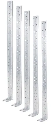 Produktbild von Alberts 5 x Zuganker 600 x 54 x 40 mm – verzinkt, Langwinkel, Betonanker & Flachstahlanker