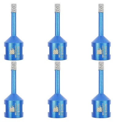Obrázek produktu pro Diamantové vrtáky, sada 6 kusů, M14, 6 mm, pro vrtání porcelánu, keramiky, mramoru, žuly a kamene