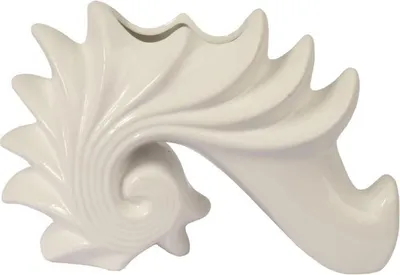 Zdjęcie produktu dla Ceramiczny biały wazon w kształcie muszli 26x17x10 cm