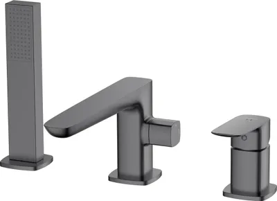 Obrázok produktu pre Avapax | 3-otvorová batéria do vane – matná zliatina – pohyblivý výtok – ergonomický dizajn