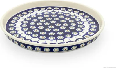 Produktbild von Original Bunzlauer Keramik Essteller Ø 24,5 cm flach mit 2,5 cm hohem Rand im Design 8