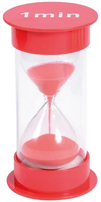 Image de EDUPLAY 120439 Sablier 1 min, Ø 6,5 x 12 cm de haut, rouge