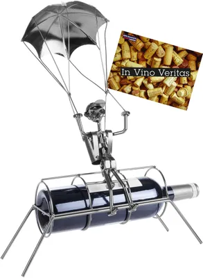 Weinflaschenhalter Fallschirmspringer Metall 45 cm