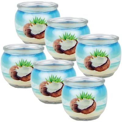Image de Bougie parfumée "Motiv", lot de 6, parfum de noix de coco