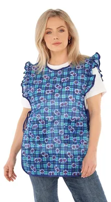 Produktbild von Chasuble Schürze mit Rüsche geblümt 2 Taschen seitlich bindbar, Größe:M, Modell:Dessin 4
