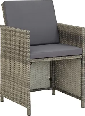 Produktbild von vidaXL Gartenstühle 2 Stk. mit Auflagen Poly Rattan Grau