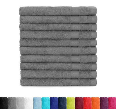 Immagine prodotto di Set di asciugamani per ospiti, 10 pezzi, dimensioni 30 x 50 cm, in morbido cotone terry, con passante per appenderli