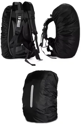 Image de CHPN - Housse de protection pour sac à dos - Housse pour sac à dos - Sur-sac imperméable pour sac à dos - Imperméable et protecteur - Sac de voyage 20/25L - Noir - Sac à dos étanche - Réfléchissant