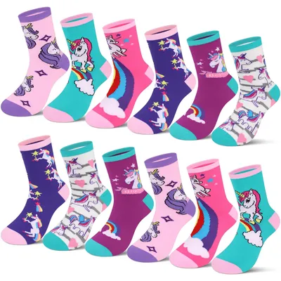 Immagine prodotto di Set di 10 paia di calzini per bambine, con motivi a tema gatti in diverse combinazioni di colori