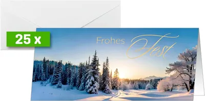 Produktbild von Sigel DS638 Weihnachtskarten Winter Wonderland DIN lang 25 Stück