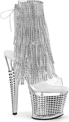 Produktbild von SPECTATOR-1017RSF Damen Boots von Pleaser, Transparent Silber Chrom, EU 40, US 10