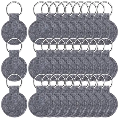 30er Set runde Filz-Schlüsselanhänger, DIY, 4 cm, 2 mm dick