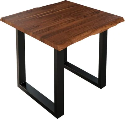 Produktbild von Esstisch Baumkante massiv Akazie nougat 90 x 90 cm schwarz LAUREN