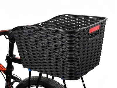 Produktbild von Gepäckträgerkorb für Fahrräder, Rattan-Optik, mit Reflektor, 18 l
