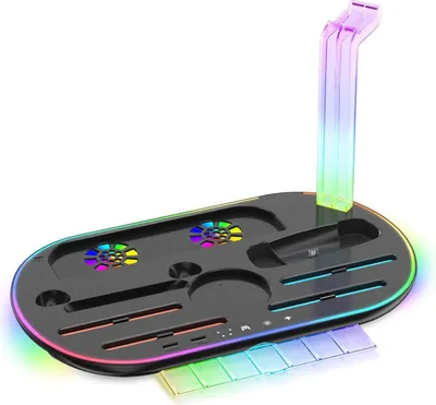 Produktbild von Für Nintendo Switch 2 RGB-Licht-Ladestation Kühlfunktion und Aufbewahrungsbasis