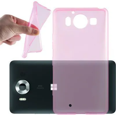 Produktbild von Cadorabo Hülle für Nokia Lumia 950 XL Schutz Hülle in Pink Schutzhülle TPU Silikon Cover Etui Case