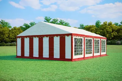 Obrázek produktu pro Párty stan 6x8m PVC Standard PLUS Ohnivzdorný +Dárek  - Červeno-bílá