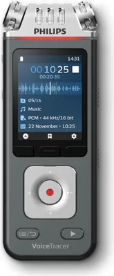 Produktbild von Philips VoiceTracer, 50 - 20000 Hz, Schwarz, Grau, Windows 11/10/8/7, macOS, Linux, 130 x 130 x 18 mm, 108 g