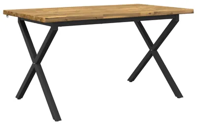 Produktbild von Live Edge Esstisch 140 x 80 x 75 cm Massivholz Akazie Weiß