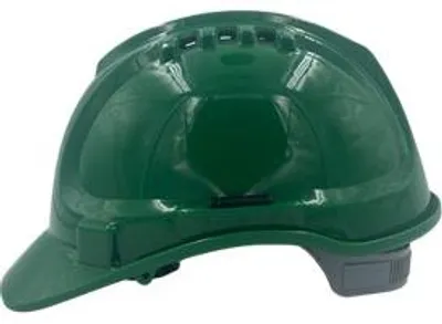 Produktbild von Bau-Schutzhelm, 6-Punkt, grün , Belüfteter Industrieschutzhelm