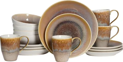 Produktbild von CreaTable, 24304, Caldera Sand, Kombiservice 16-tlg, Steinzeug