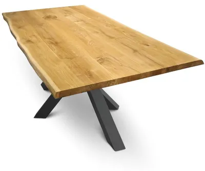 Produktbild von Massivholztisch mit Baumkante 200cm x 100cm
