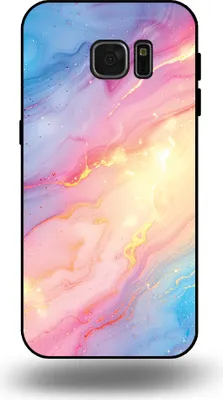 Produktbild von Smartphonica Telefon Fall geeignet für Samsung Galaxy S7 Edge mit Regenbogen Glitter Marmor Print - TPU Backcover Fall Regenbogen Glitter Marmor Design