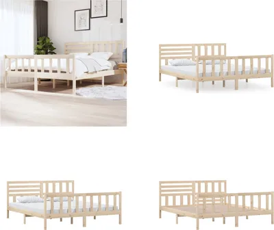 Productafbeelding van vidaXL Massief houten bed 180x200 cm - Bedframe - Bedbodem - Bed - Massief houten bedframe