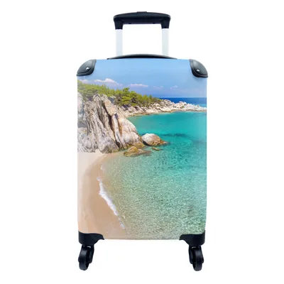 Produktbild von MuchoWow® Koffer Handgepäck Trolley Rollkoffer Kleine Reisekoffer mit 4 Rollen - Meer - Strand - Sommer - Cabin Size < 55x40x23 cm & 55x40x20 cm - Fotokoffer - Kabinenkoffer - Boardgepäck - Reise-Box - Reisekoffer - Reisegepäck - Koffer mit Bild - Trolley für Kinder