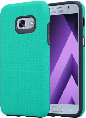 Zdjęcie produktu dla Pokrowiec ochronny Cadorabo na Samsung Galaxy A3 2017 w kolorze turkusowym hybrydowy pokrowiec na telefon komórkowy z dodatkowym uchwytem antypoślizgowym
