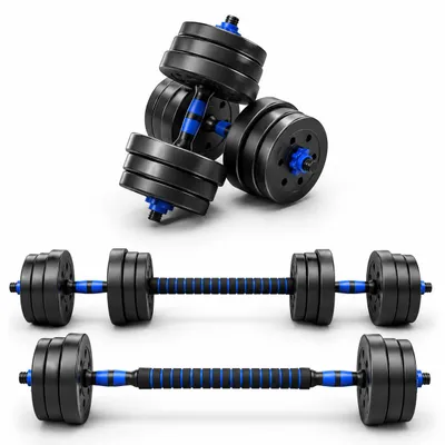 Produktbild von Lacestone 2in1 Hantelset Kurzhantel Langhantel Set Hanteln Krafttraining Gewichte 20 Kg MS-18212