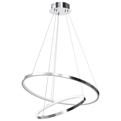 Zdjęcie produktu dla Żyrandol LED ROTONDA chromowany-biały 51W Neutralna biel 2550lm metal wym:100x60x60cm IP20 Milagro