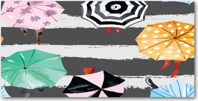 Produktbild von Tulup Glas-Bild -140x70- Wandkunst Dekorative Wand für Küche & Wohnzimmer - Sonstige - Bunte Regenschirme - Mehrfarbig