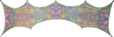 Produktbild von PSYWORK Schwarzlicht Segel Mesh Elasthan "Magnetic Field Neon Stage Two", 2,00x6,00m