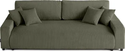 Produktbild von Lisa Design Pivoine - 3-sitzer Einzelsofa - Schlaffunktion und Bettkasten - - aus Cordstoff , Grün