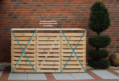 Produktbild von Mülltonnenbox Typ 2 - Erweiterung 92x70x122 cm Lärche unbehandelt