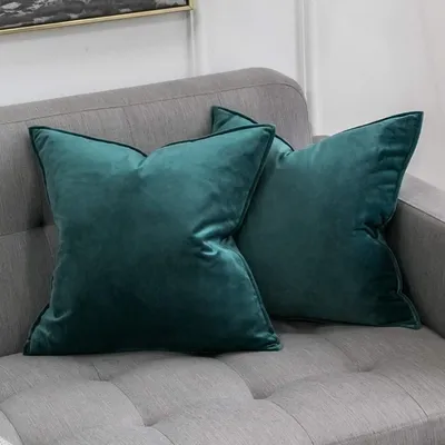 Produktbild von Kissenbezug Samt Malachitgrün 40x40 cm 2 Stück Polyester