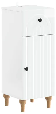 Image de vidaXL Armoire de rangement pour salle de bain ALKMAAR, blanc brillant