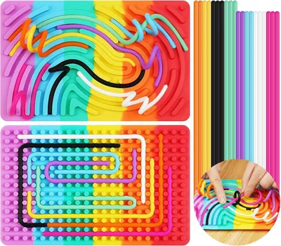 Productafbeelding van Sensorisch activiteitenbord voor kinderen - Siliconen stressverlichtings speelgoed - Dubbelzijdig sensorisch bord