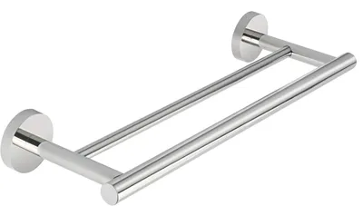 Produktbild von Handtuchhalter 40 cm - Handtuchstange aus Edelstahl - Bohrlochmontage, inklusive Zubehör - 2 Handtücher - Silber glänzend