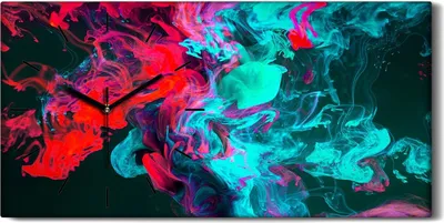 Produktbild von Wanduhr Uhr Wandbild Leinwand Geräuschlos 60x30 Malerei Abstrakte Kunst - schwarze Hände